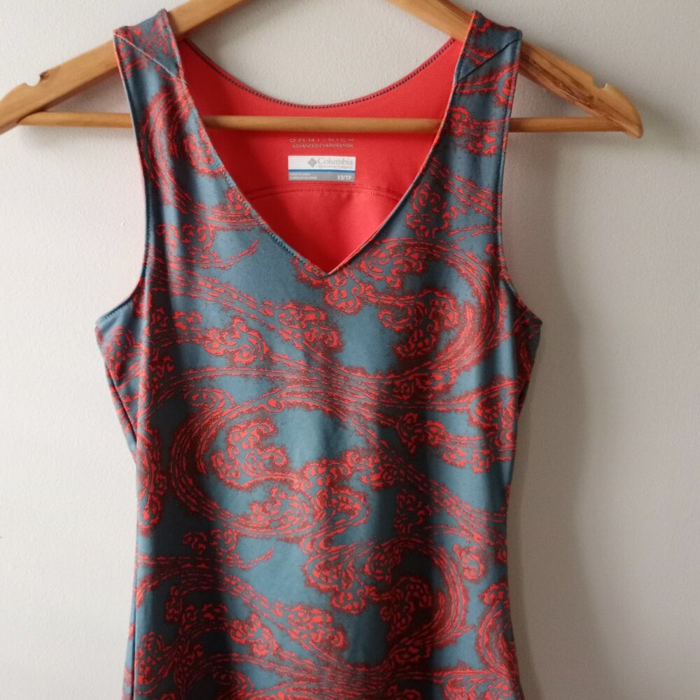 'Columbia' OMNI-WICK Vee Sleeveless Top with Bra Insert Size XS/TP EUC